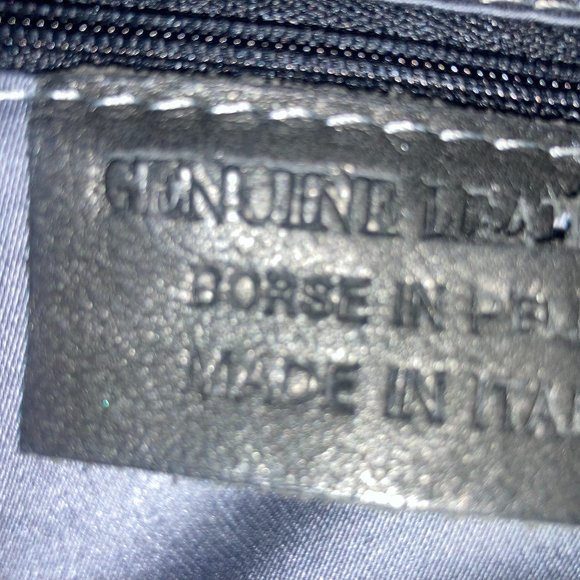 Large 12 x 12" Genuine Leather and Snakeskin Purse - Picture 4 of 9